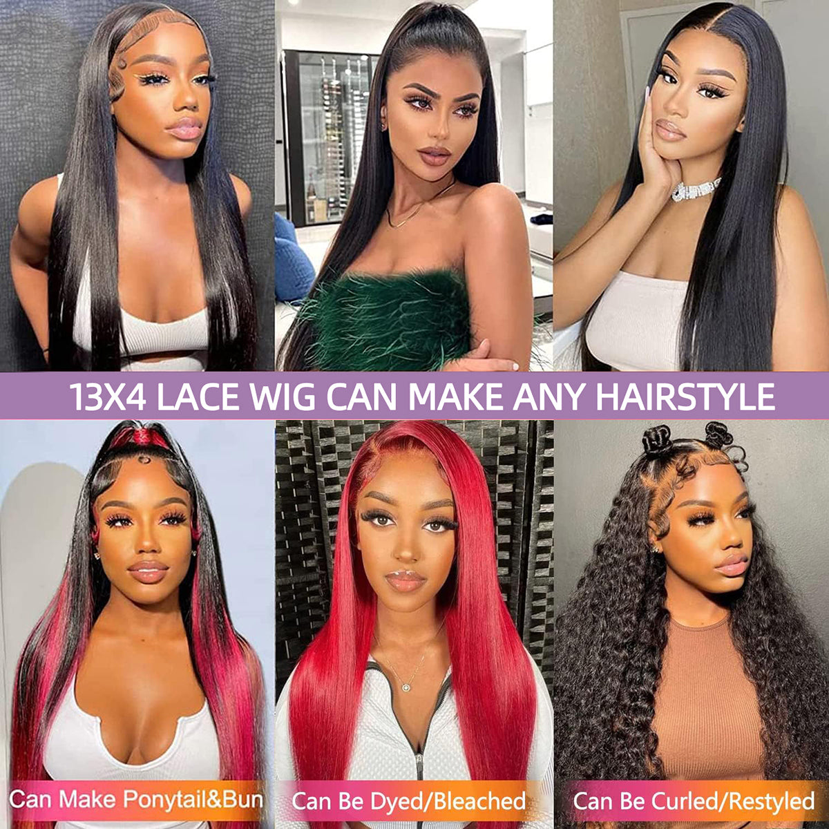 13x4 HD Front Lace Wig 28 inch Straight wig 100% Human Hair Wig 200% Density