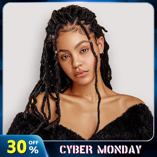 4-12 Inch Dreadlock Extensions  100% Human hair Nature Black 30locs