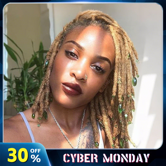 4-12 Inch 0.2-0.8cm 613 Dreadlock Extensions  100% Human hair 30locs