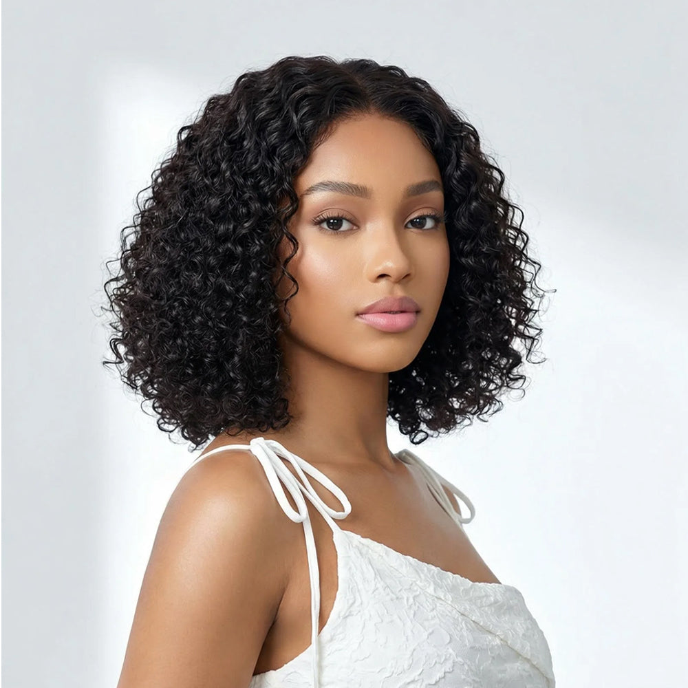BoB 4x4 HD Front Lace Wig 10-16 inch  Kinky Curly 100% Human Hair Wig 200% Density
