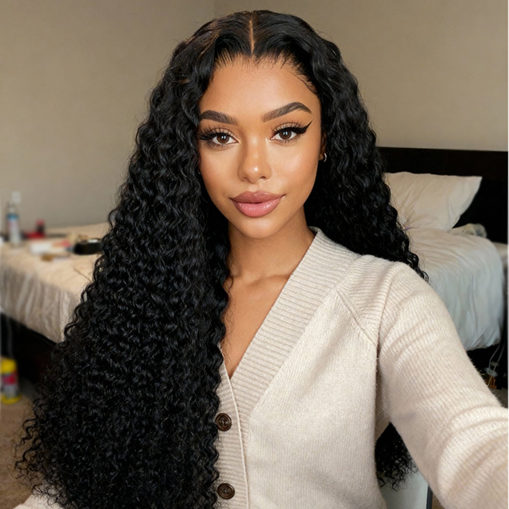 4x4 HD Front Lace Wig 18-30 inch  Kinky Curly Human Hair Wig 200% Density