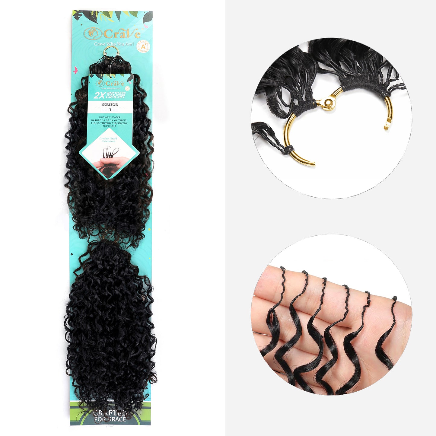 Feather Crochet Hair NOODLES CURL 16inch
