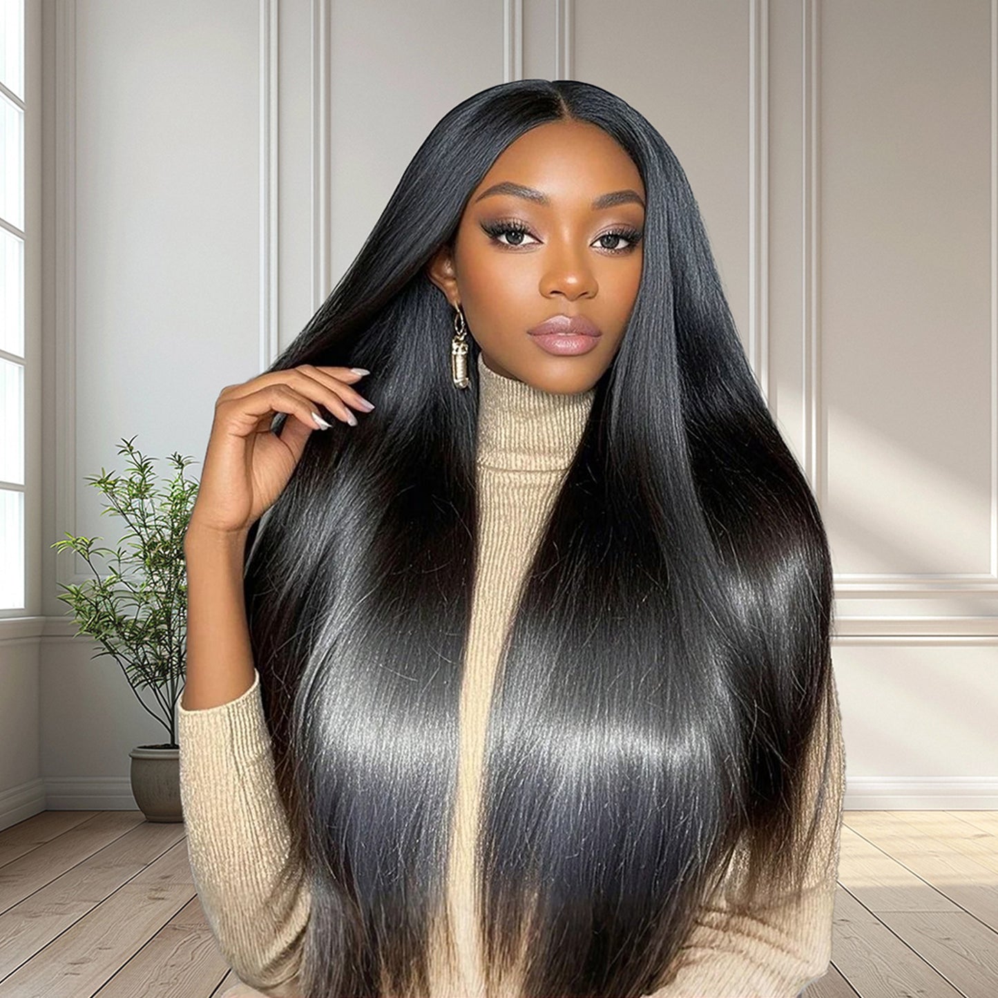 5x5 HD Front Lace Wig 18-30 inch Straight Human Hair Wig