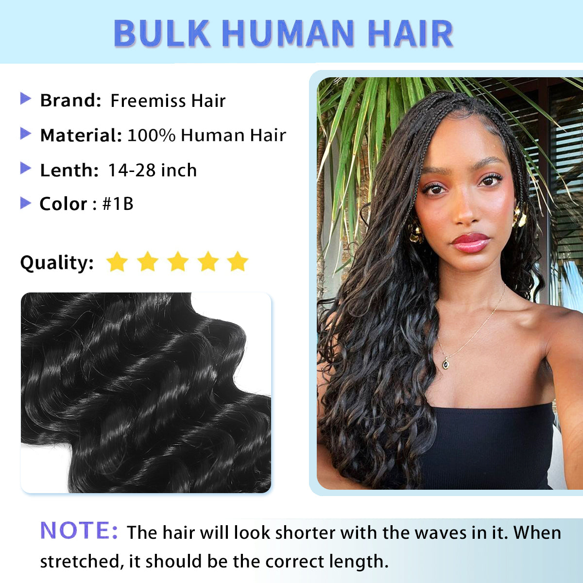 15A Grade 100% Human Hair Deep Wave Hair Extensions  Natural Color