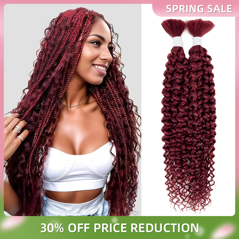 14-28 inch Water Wave Human Braiding Hair (99J)