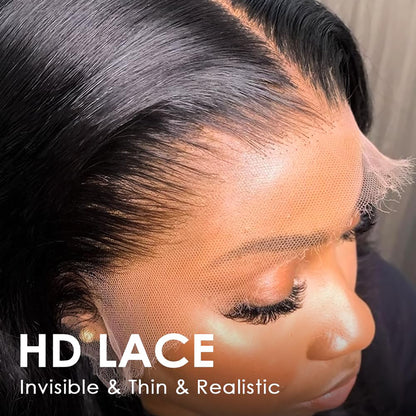 13x4 HD Front Lace Wig 28 inch Straight wig 100% Human Hair Wig 200% Density