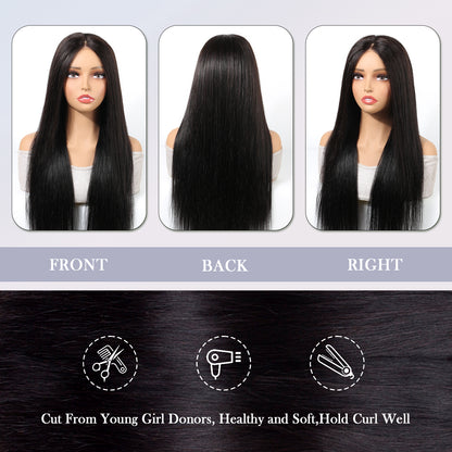 5x5 HD Front Lace Wig 18-30 inch Straight Human Hair Wig 200% Density
