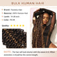 Human Braiding Hair for Boho Knotless Braids 2 Bundles 100g 18 Inch 12A Brazilian Virgin Highlight Balayage 4/30 Color Water Wave Bulk Human Hair No Weft Boho Hair for Braiding