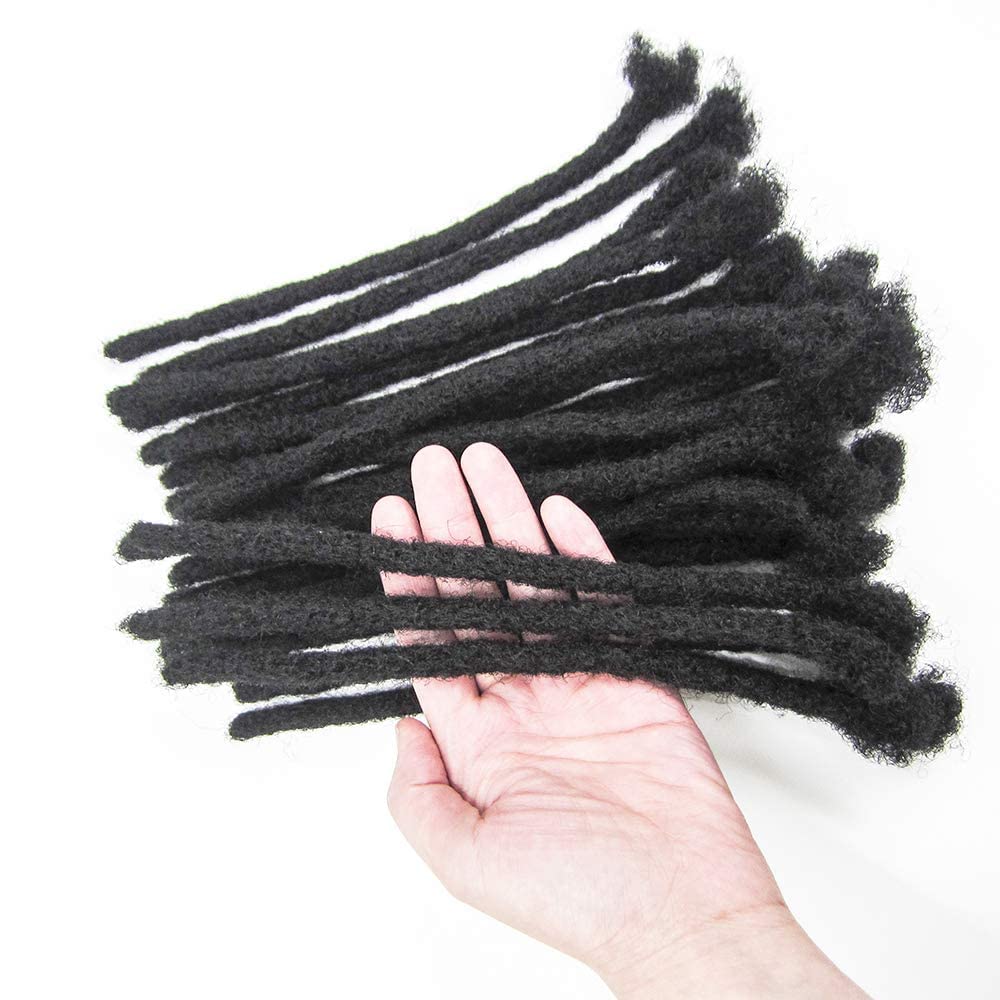 4-12 Inch Dreadlock Extensions  100% Human hair Nature Black 30locs