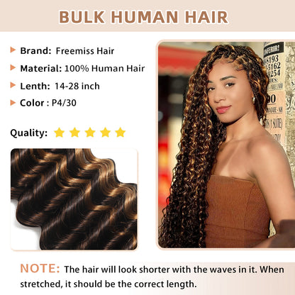 14-28 inch Deep Wave Human Braiding Hair (P4/30)