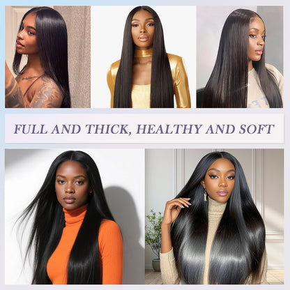 5x5 HD Front Lace Wig 18-30 inch Straight Human Hair Wig 200% Density