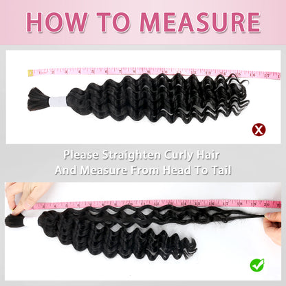14-28 inch Deep Wave Human Braiding Hair (99J)