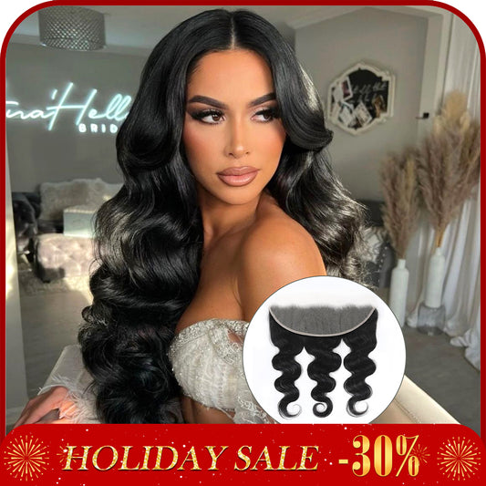 13x4 Transparent HD Lace Frontal 20 Inch Body Wave Human Hair 100% Unprocessed Brazilian Virgin Lace Frontal Closure 150% Density Human Hair Pre Plucked with Baby Hair Natural Color