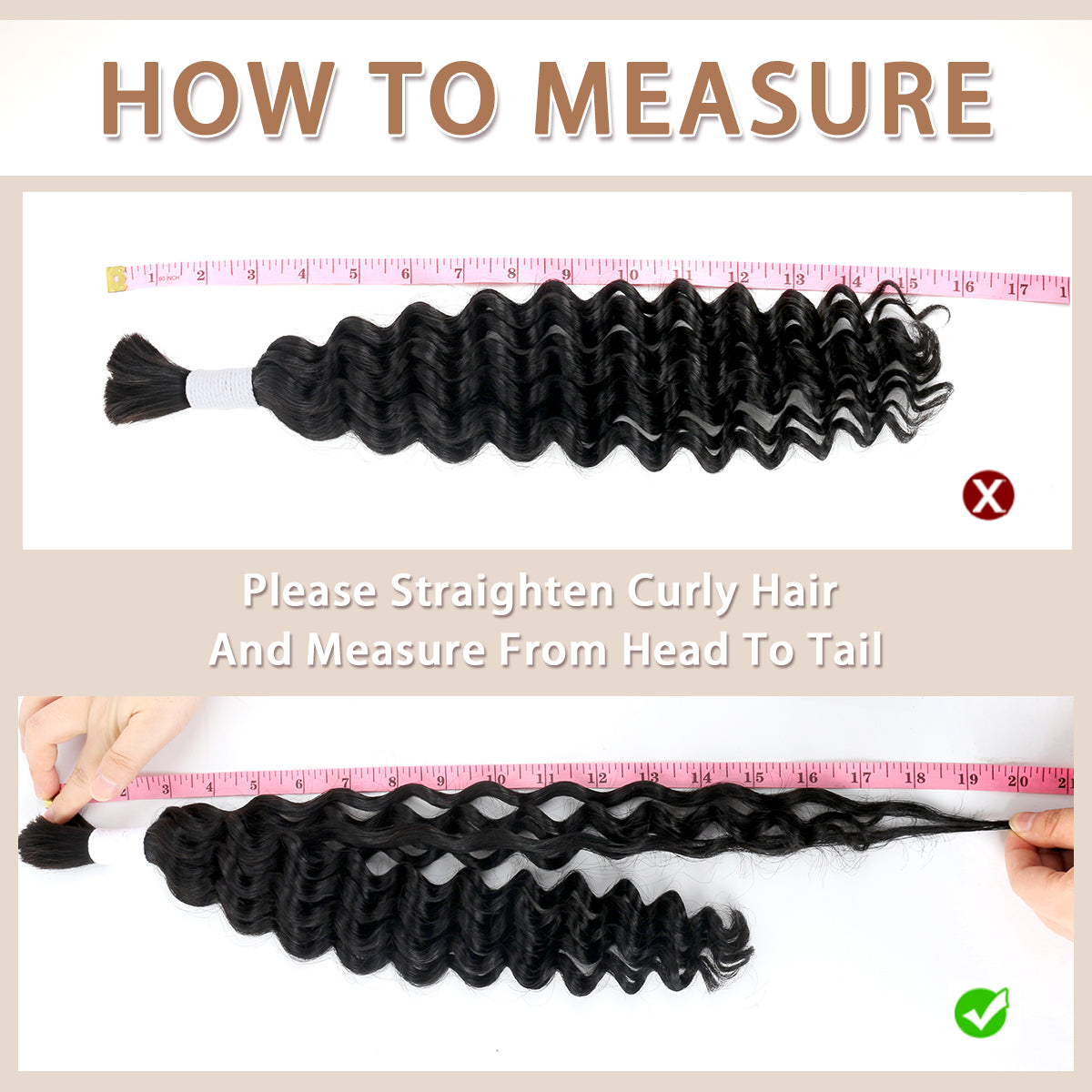 14-28 Inch Water Wave Braiding Human Hair (#350)