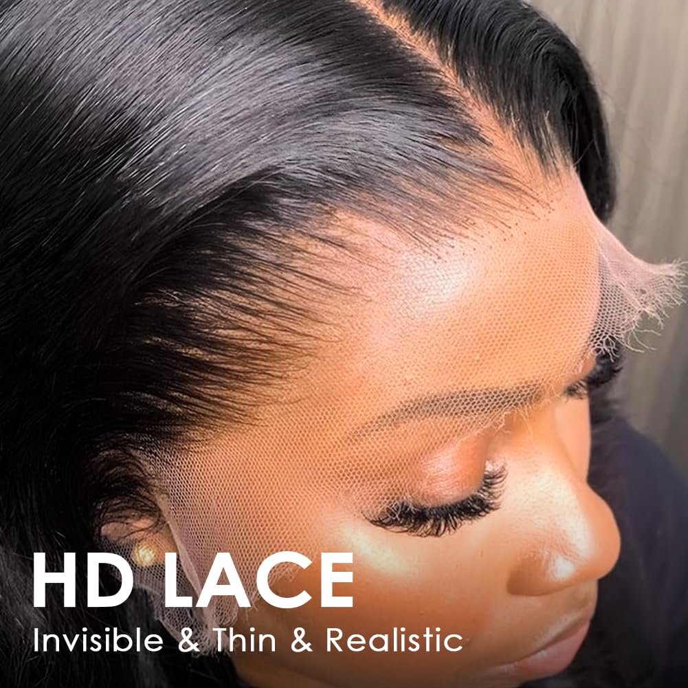13x4 HD Front Lace Wig 26 inch Body Wave wig 100% Human Hair Wig 200% Density