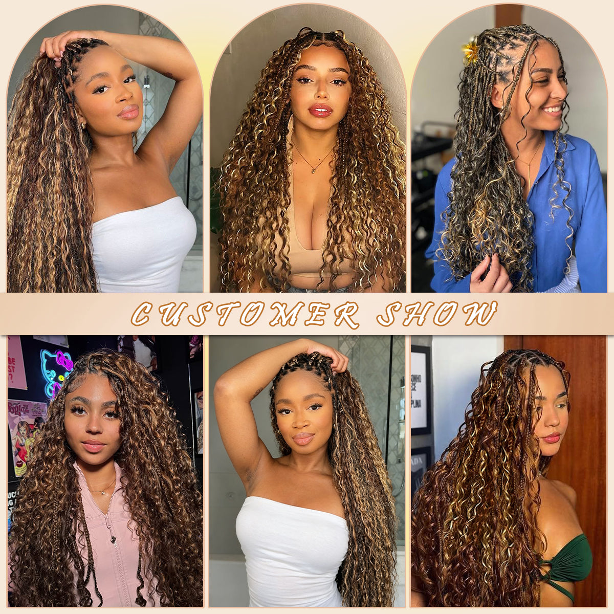 Human Braiding Hair for Boho Knotless Braids 2 Bundles 100g 18 Inch 12A Brazilian Virgin Highlight Balayage 4/30 Color Water Wave Bulk Human Hair No Weft Boho Hair for Braiding