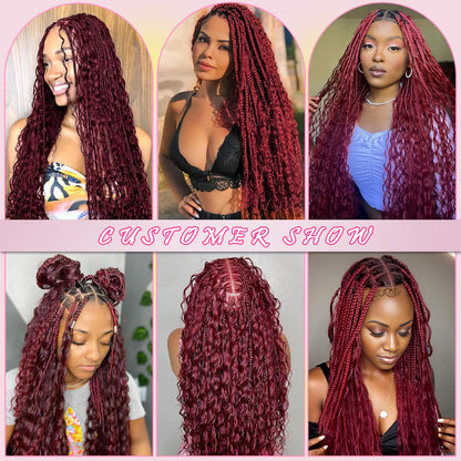 14-28 inch Deep Wave Human Braiding Hair (99J)