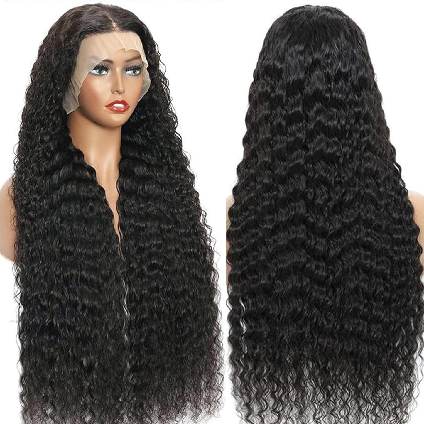 20-32 Inch 13x6 Deep Wave Lace Front Wigs Human Hair 200% Density HD Lace Front Wigs Human Hair Pre Plucked Natural Color Glueless Wig 100% Virgin Lace Front Wigs for Women