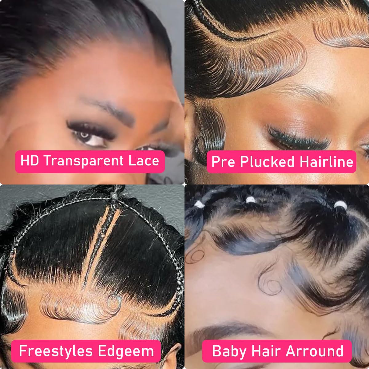 16-32 Inch 13x4 Lace Front Deep Wave Wigs Human Hair 180% Density