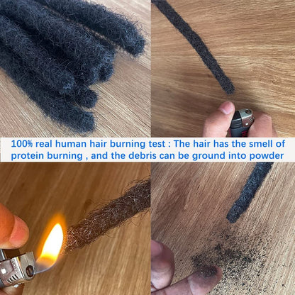 4-12 Inch 0.2-0.8cm 613 Dreadlock Extensions  100% Human hair 30locs