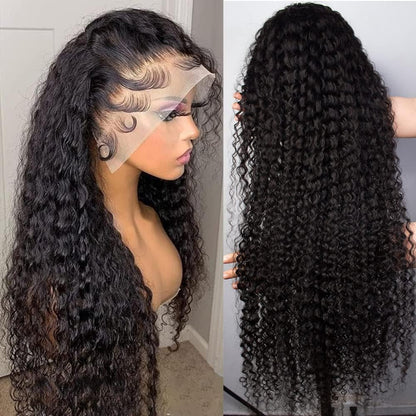 16-32 Inch 13x4 Lace Front Deep Wave Wigs Human Hair 180% Density