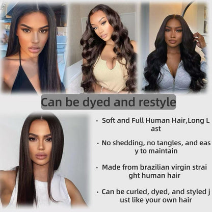 2x6 transparent HD Lace Closure Straight Human Hair 100% Brazilian Virgin Unprocessed Natural Color