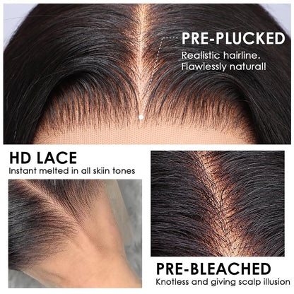 13x4 HD Front Lace Wig 26 inch Body Wave wig 100% Human Hair Wig 200% Density