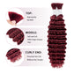 Human Braiding Hair for Boho Braids 2 Bundles 100g Deep Wave Bulk Human Hair 100% Unprocessed 12A Brazilian Virgin Burgundy Color No Weft Hair Extensions for Boho Knotless Braids Hair 14-28 Inch (#99J)