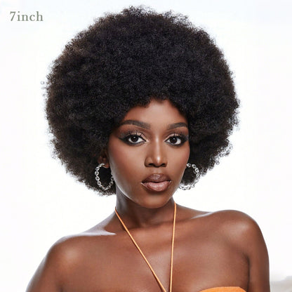 Afro Wigs 100% Human Hair nature color