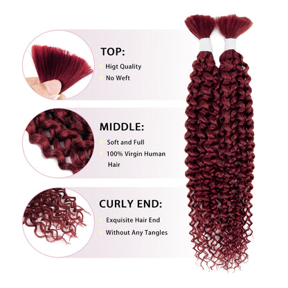 14-28 inch Water Wave Human Braiding Hair (99J)