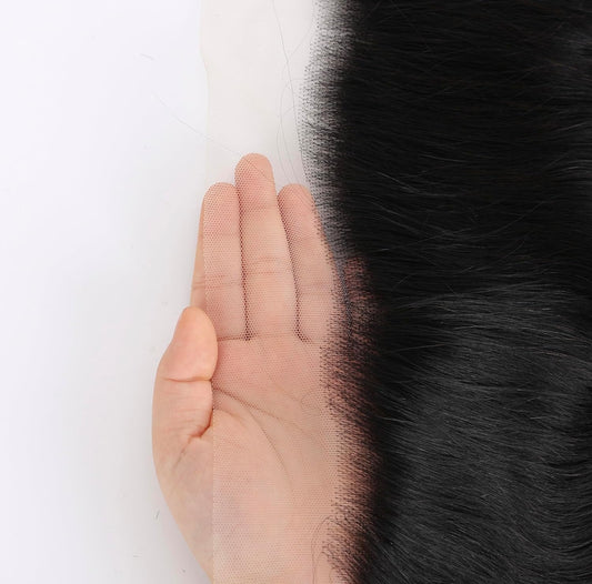 13x4 Transparent HD Lace Frontal Closure Straight Human Hair 150% Density (8-20 Inch Natural Color)