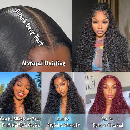 5x5 Deep Wave HD Lace Closure 100% Human Hair 12-20inch