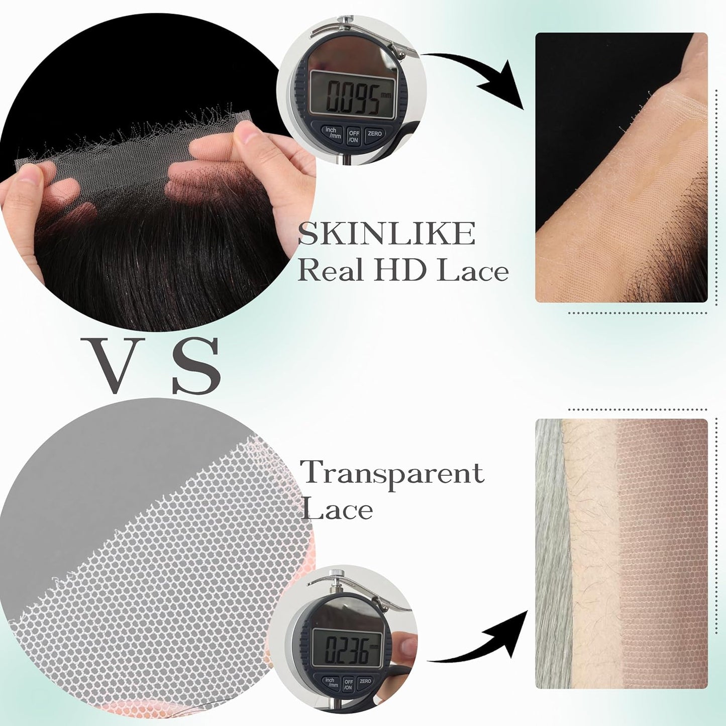 5x5 SKINLIKE HD Lace Closure Straight Human Hair 12-20 inch