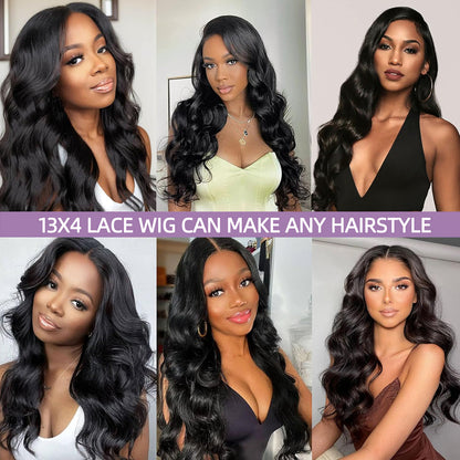 13x4 HD Front Lace Wig 26 inch Body Wave wig 100% Human Hair Wig 200% Density