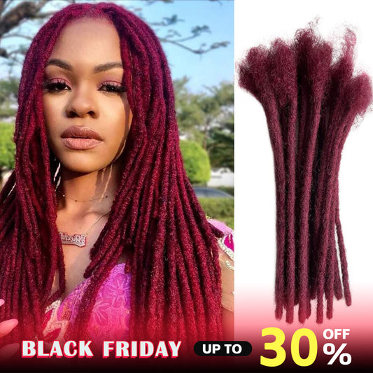 4-12 Inch 0.2-0.8cm Dreadlock Extensions 30locs 100% Human hair 99j