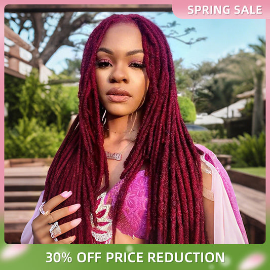 4-12 Inch 0.2-0.8cm Dreadlock Extensions 30locs 100% Human hair 99j