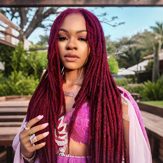 4-12 Inch 0.2-0.8cm Dreadlock Extensions 30locs 100% Human hair 99j