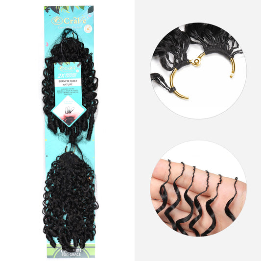 Feather Crochet Hair Burmese Curly 16 inch