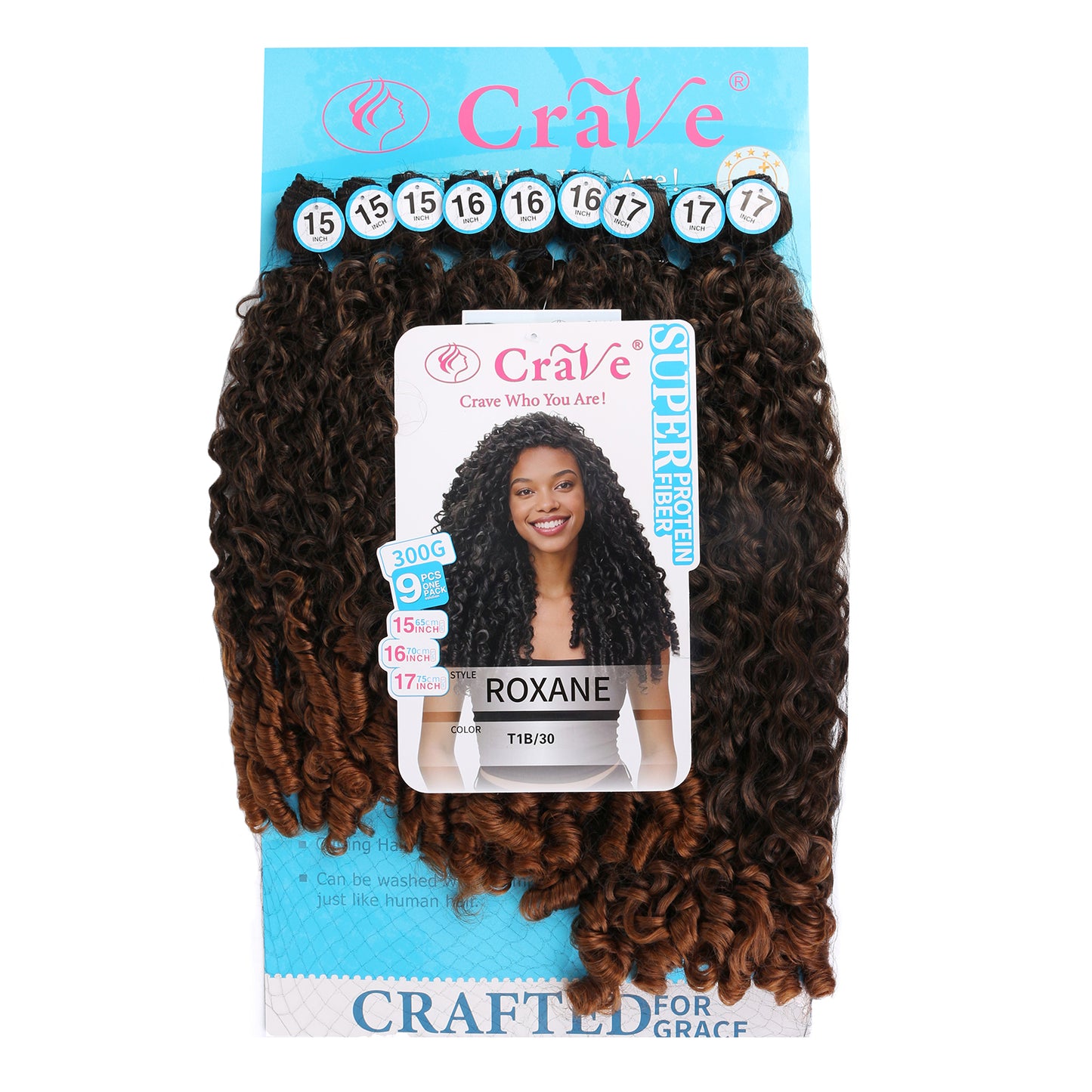 ROXANE Synthetic Hair Set 9 pieces / 15-16-17inch