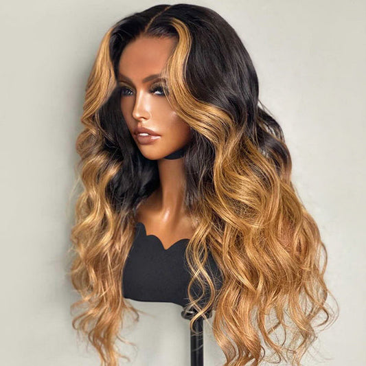 Highlight Loose Wave Human Hair Lace Front  Wigs